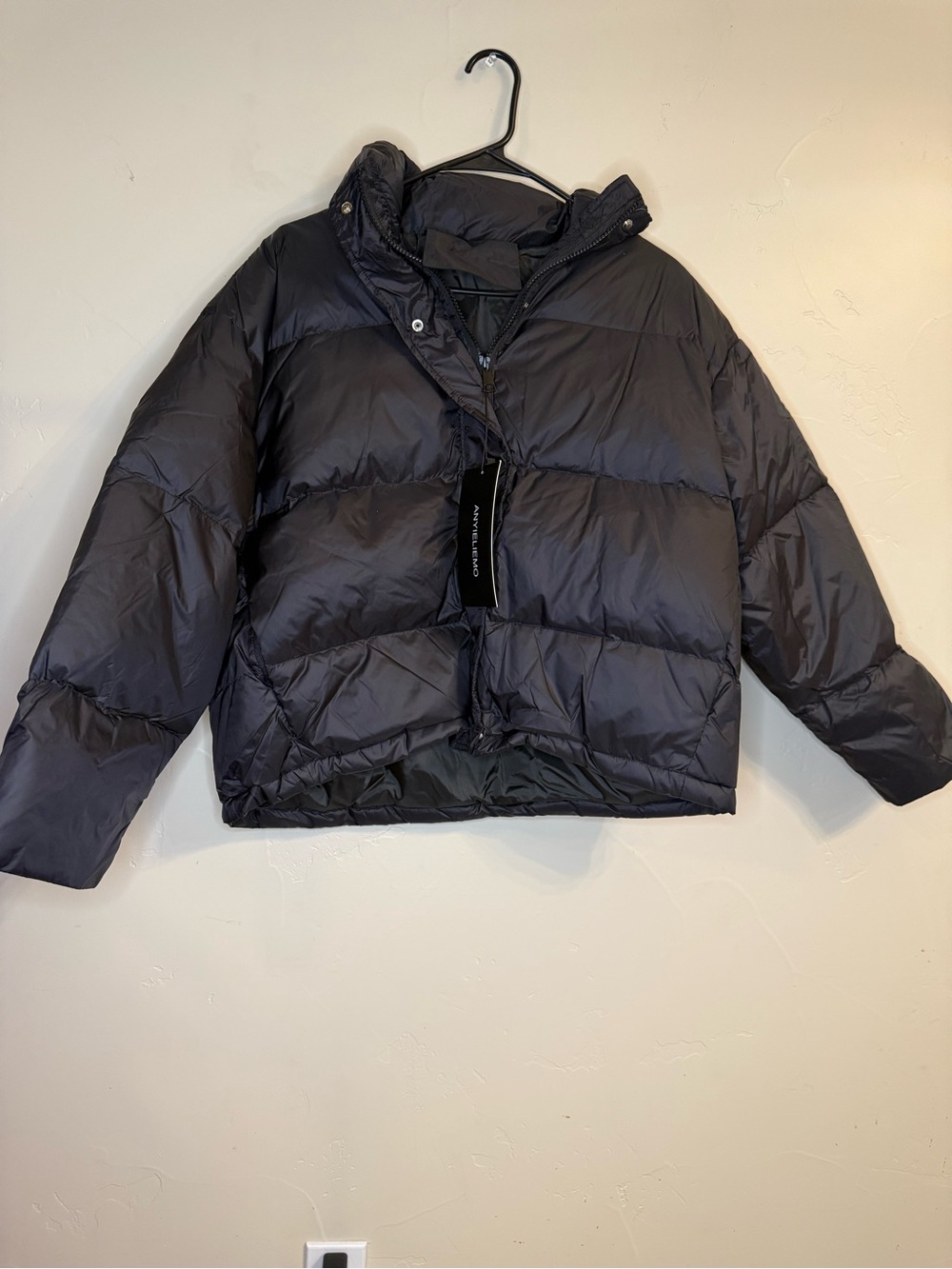 Women's Black Hooded Puffer Jacket by Unknown Brand - Cozy Insulated Coat